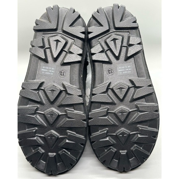 Kirkland Signature Kids Black Leather Shearling Boot Shoe 13 - Picture 7 of 7